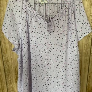 Lavender cap sleeve blouse